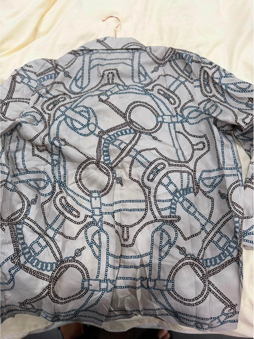 Hermès Chain silk Print Button-Up Shirt Made in Italy